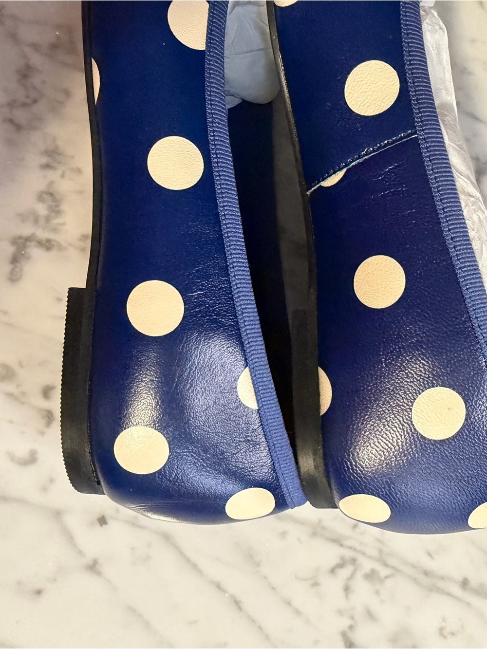 New Lisa Says Gah Matilda Ballet Flats Polka Dot Blue Size 8 $188 - Picture 10 of 11